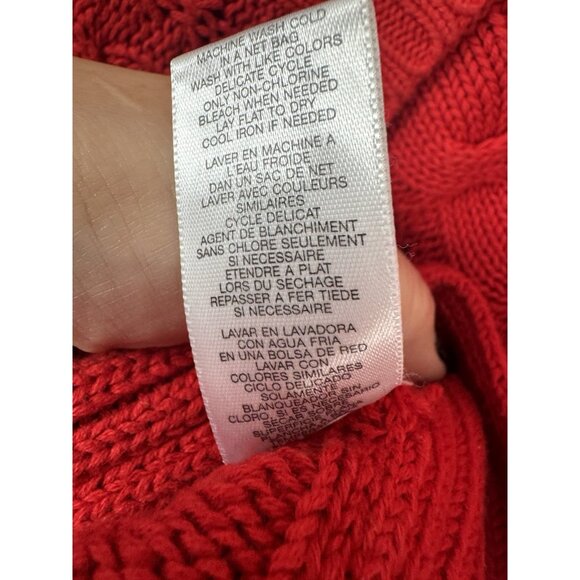 Vintage Vibes Michael Kors Y2K Womens XL Chunky Button Red Cable Knit Cardigan - Picture 6 of 8